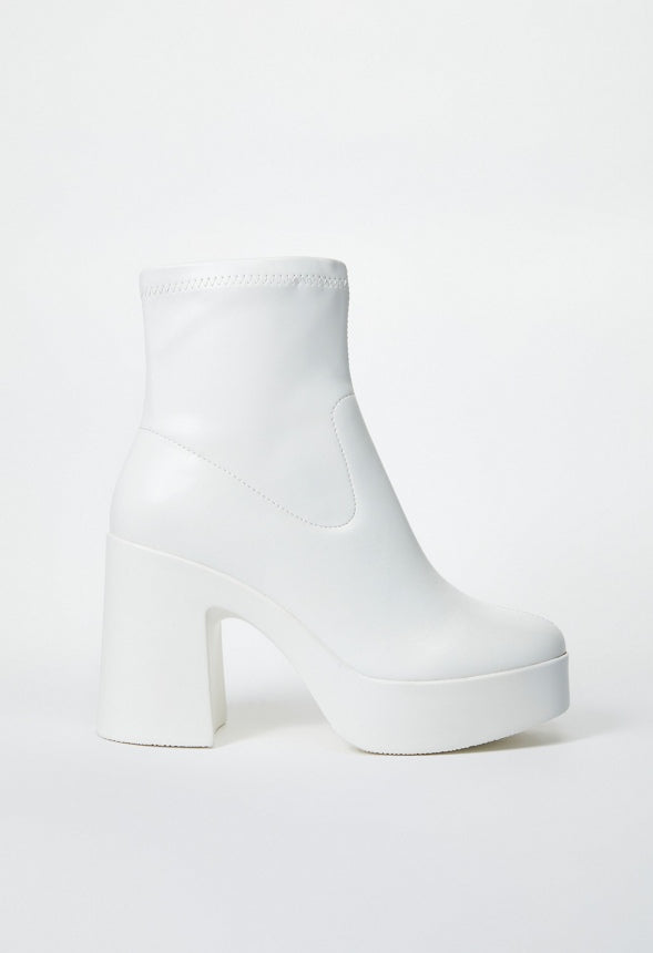 Pegah Block Heel Bootie Bright White