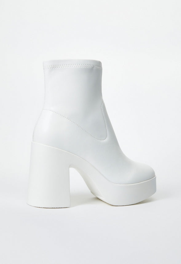 Pegah Block Heel Bootie Bright White