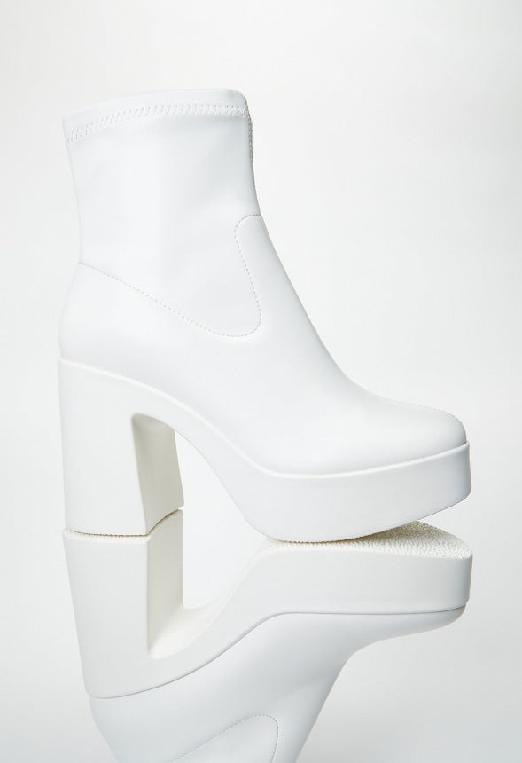 Pegah Block Heel Bootie Bright White