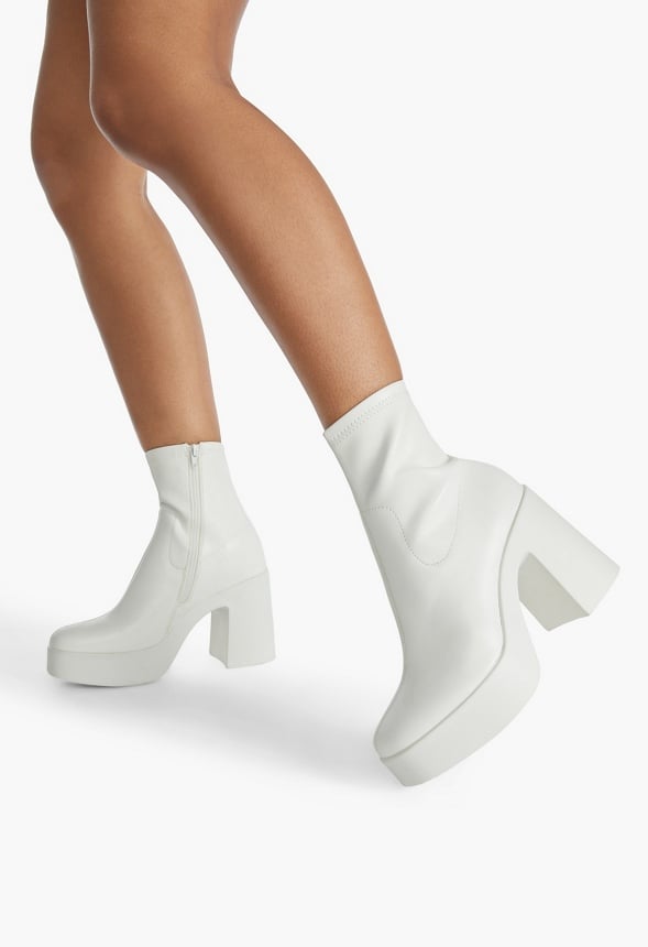 Pegah Block Heel Bootie Bright White