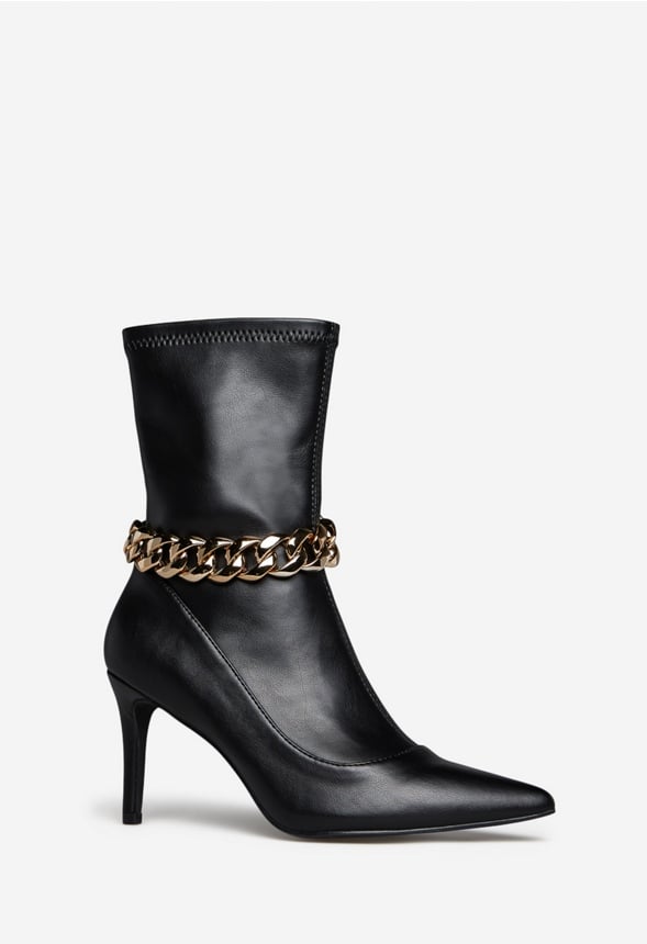 AYSON POINTED-TOE BOOTIE Black Caviar