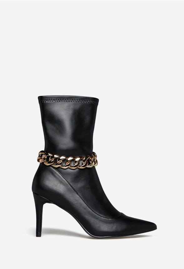 AYSON POINTED-TOE BOOTIE Black Caviar