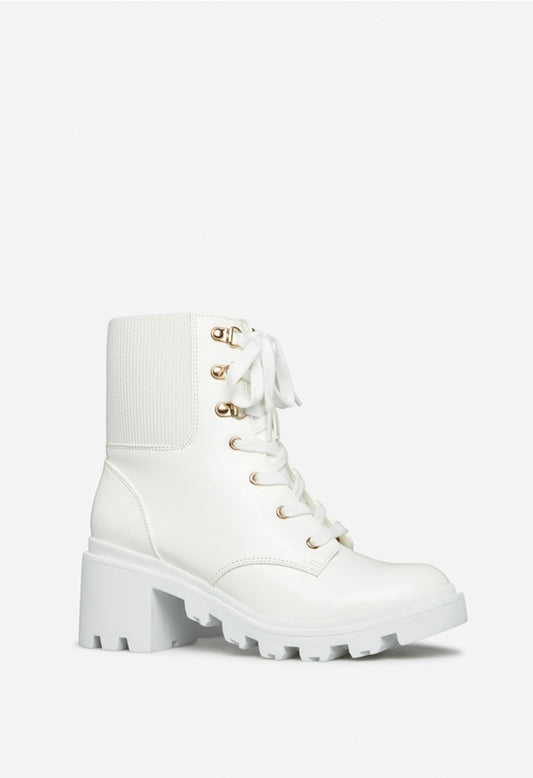 KALYANI LUG SOLE BOOTIE Sd White