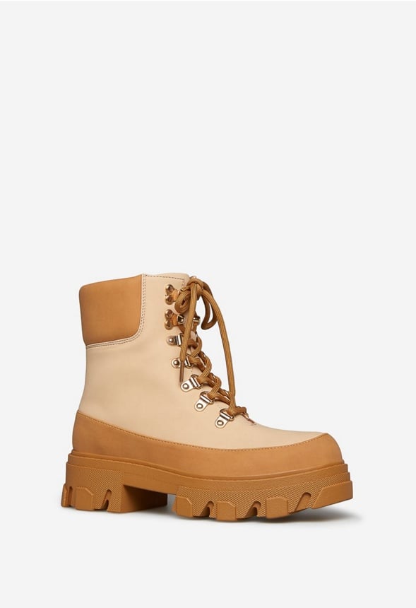 PYTHIOS LUG SOLE BOOTIE Beige/Lt Camel