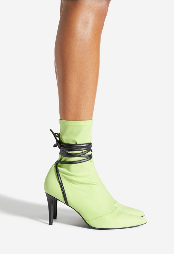 TYCHON POINTED-TOE BOOTIE Sharp Green