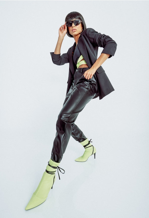 TYCHON POINTED-TOE BOOTIE Sharp Green