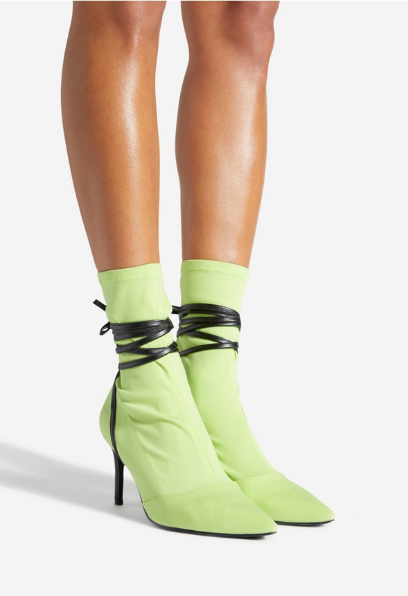 TYCHON POINTED-TOE BOOTIE Sharp Green