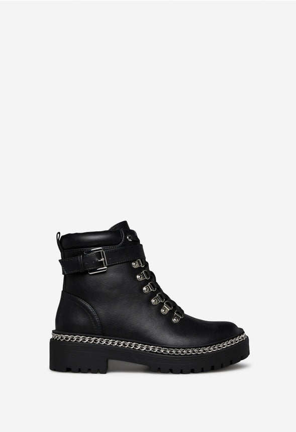 TASHA LUG SOLE BOOTIE Black