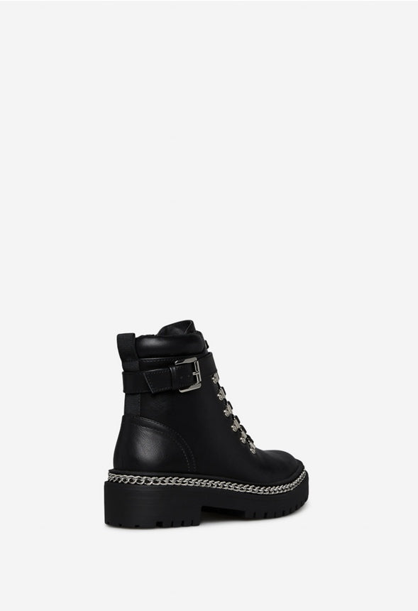 TASHA LUG SOLE BOOTIE Black