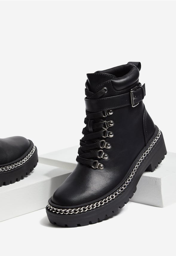 TASHA LUG SOLE BOOTIE Black