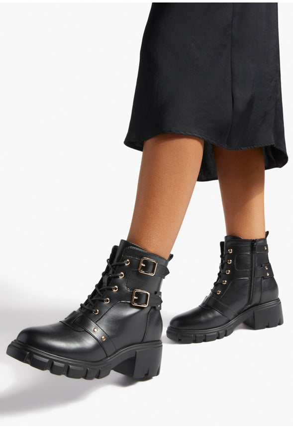 JANEI LUG SOLE BOOTIE Black Caviar