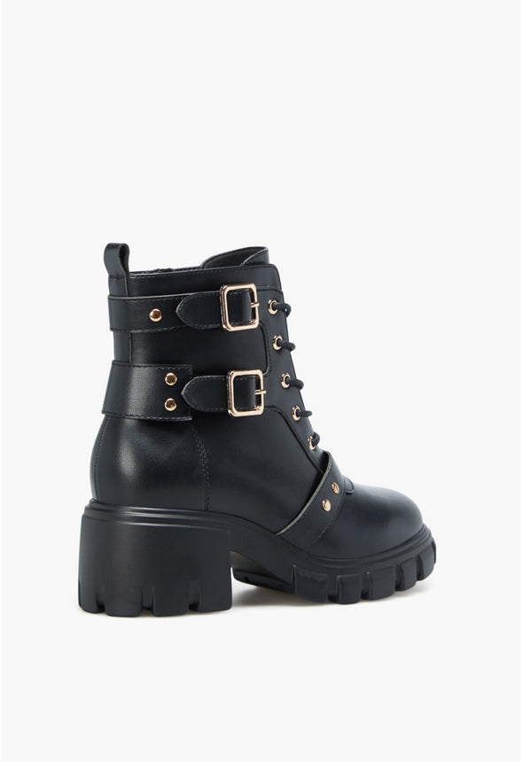 JANEI LUG SOLE BOOTIE Black Caviar