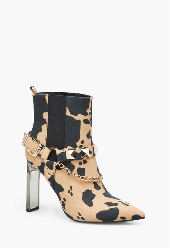 AMYLA STILETTO BOOTIE Black/Tan Cow
