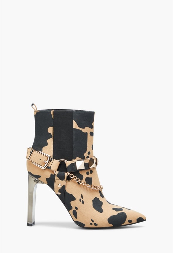 AMYLA STILETTO BOOTIE Black/Tan Cow