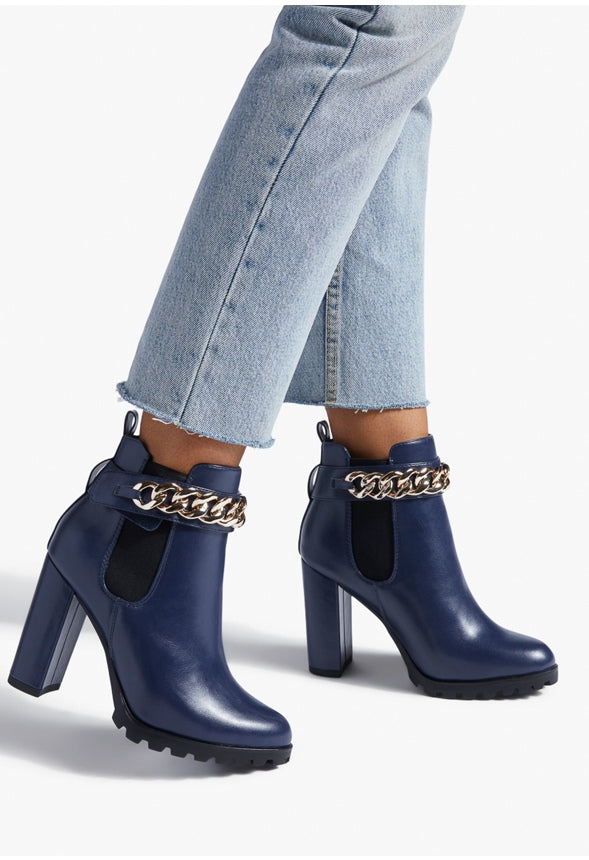 KALETHENE BLOCK HEEL BOOTIE Dark Sapphire