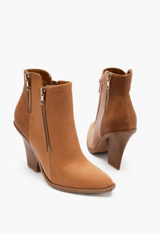 CHARMAYNE BLOCK HEEL BOOTIE Lt Camel