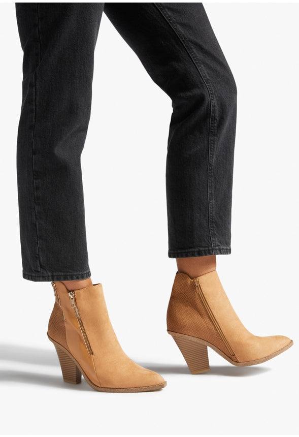 CHARMAYNE BLOCK HEEL BOOTIE Lt Camel