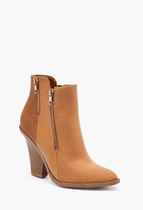 CHARMAYNE BLOCK HEEL BOOTIE Lt Camel