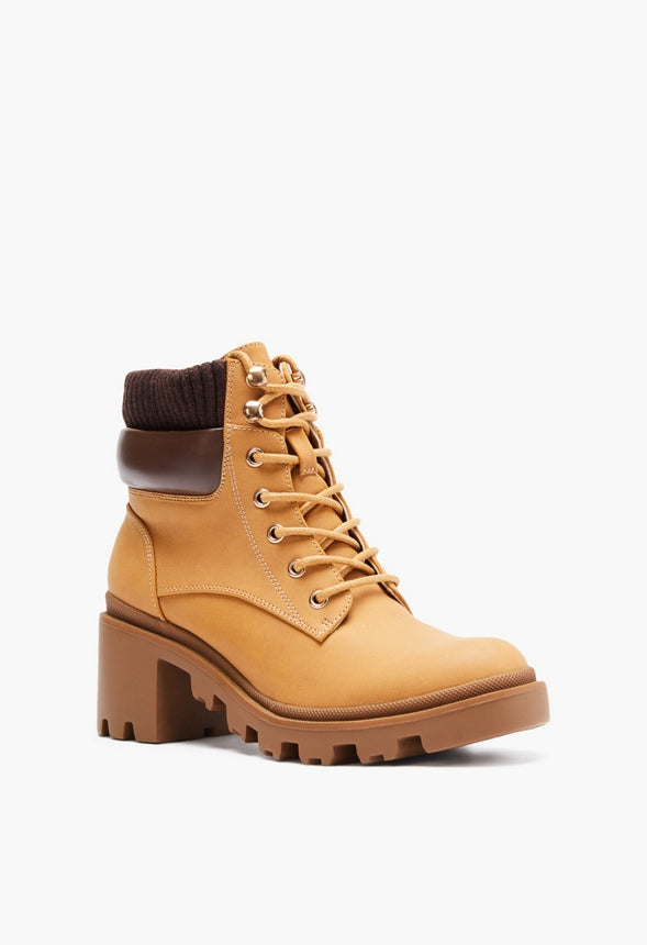 KALLEE LUG SOLE BOOTIE Tan/Chicory Coffee