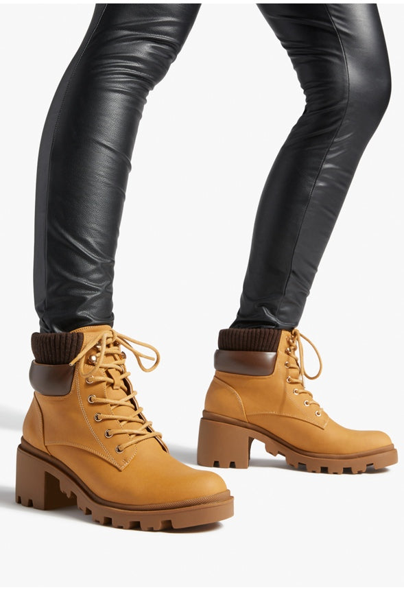 KALLEE LUG SOLE BOOTIE Tan/Chicory Coffee