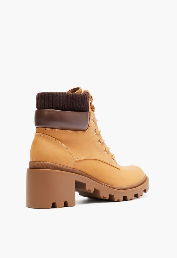 KALLEE LUG SOLE BOOTIE Tan/Chicory Coffee