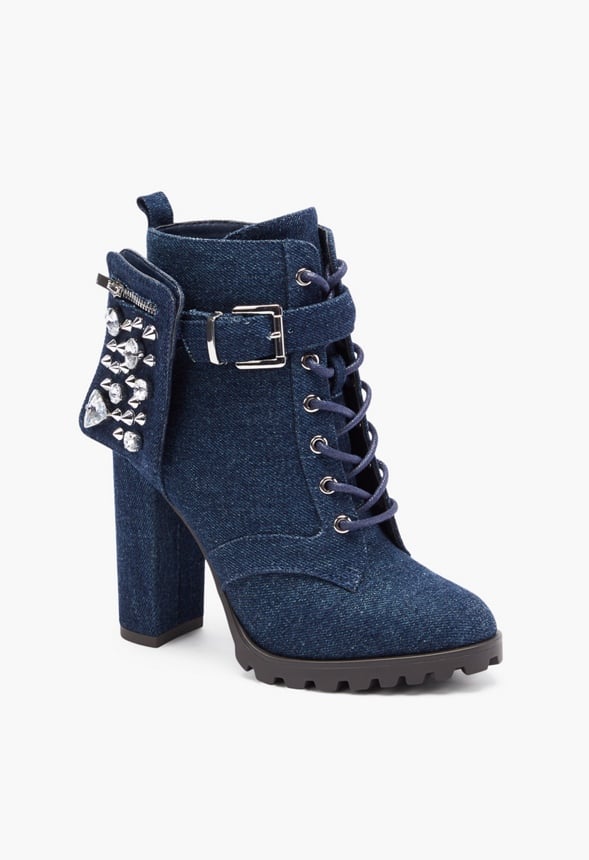 PHILOMENA LUG SOLE BOOTIE Dark Denim