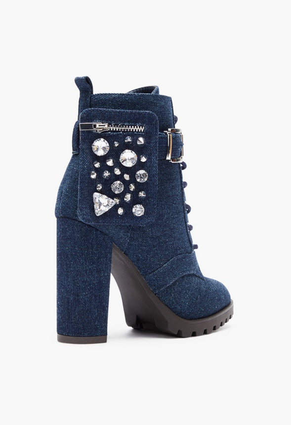 PHILOMENA LUG SOLE BOOTIE Dark Denim