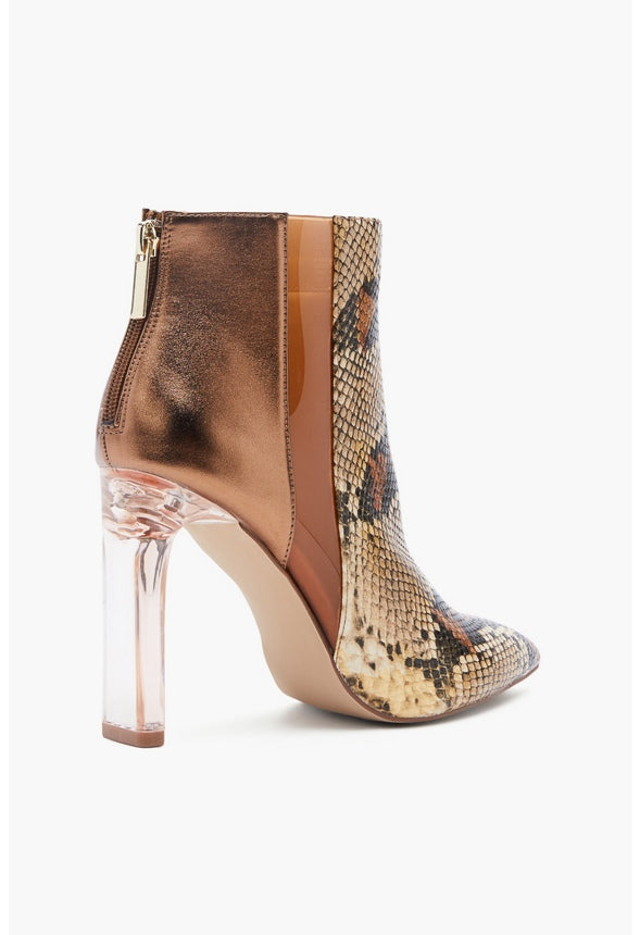 VIYVIYAN HEELED BOOTIE Camel Metallic/Bronze