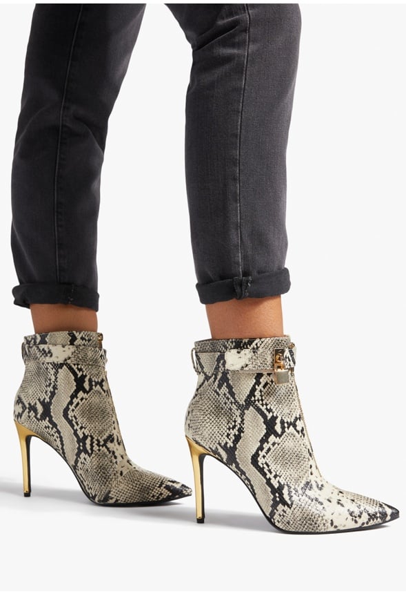 TABETHA HEELED BOOTIE Natural Snake