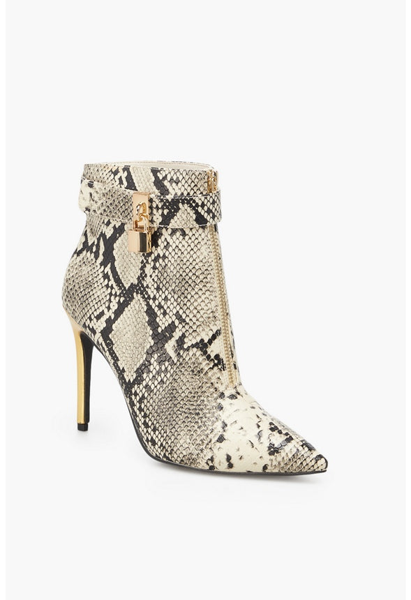 TABETHA HEELED BOOTIE Natural Snake
