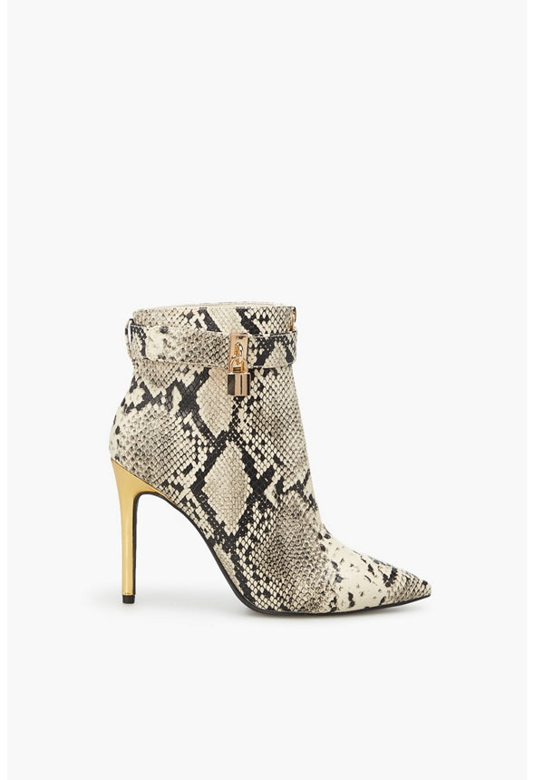 TABETHA HEELED BOOTIE Natural Snake