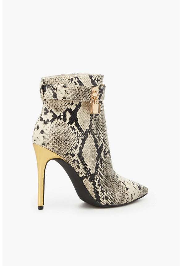 TABETHA HEELED BOOTIE Natural Snake