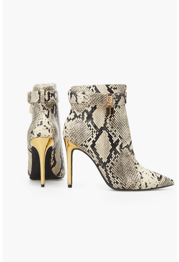 TABETHA HEELED BOOTIE Natural Snake