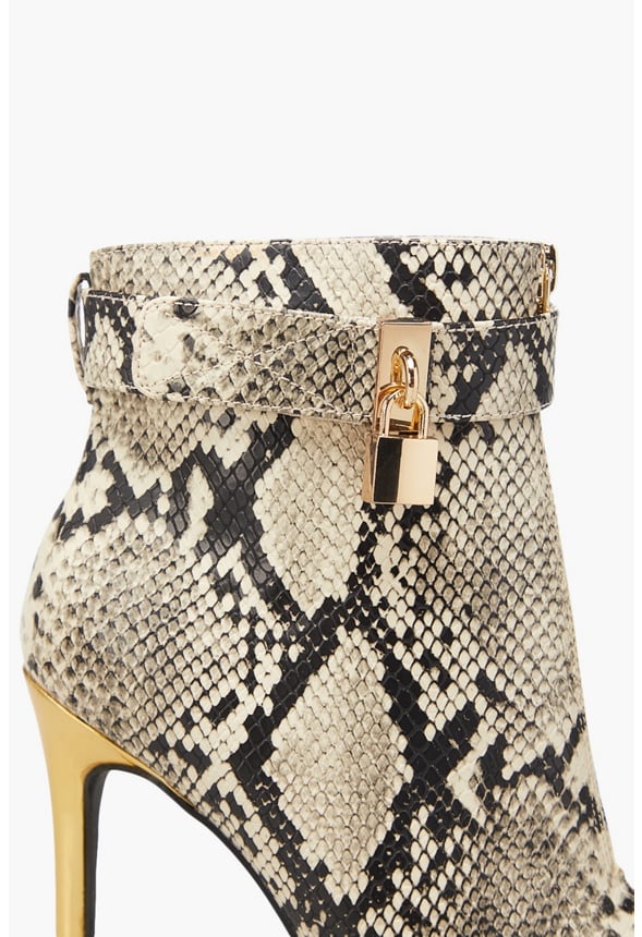 TABETHA HEELED BOOTIE Natural Snake