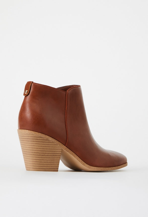 Dakota Heeled Bootie Leather Brown