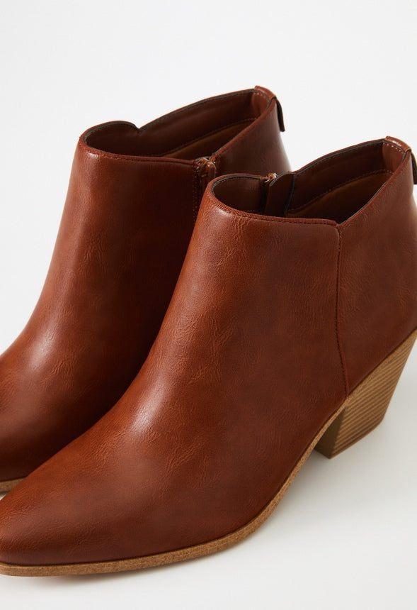 Dakota Heeled Bootie Leather Brown