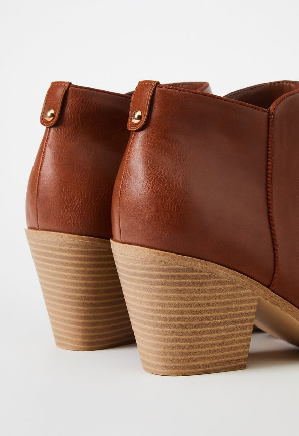 Dakota Heeled Bootie Leather Brown