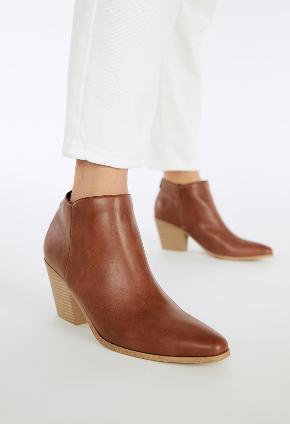 Dakota Heeled Bootie Leather Brown