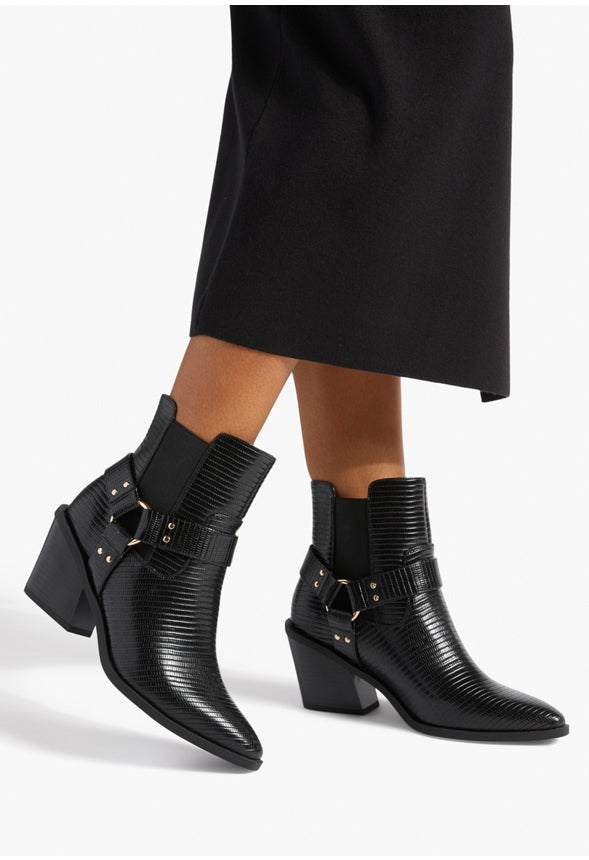 DASEY BLOCK HEEL BOOTIE Black Caviar