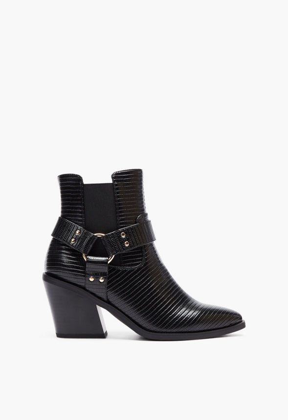 DASEY BLOCK HEEL BOOTIE Black Caviar