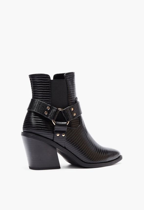 DASEY BLOCK HEEL BOOTIE Black Caviar