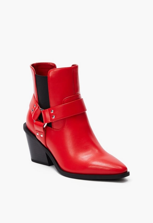 DASEY BLOCK HEEL BOOTIE High Risk Red