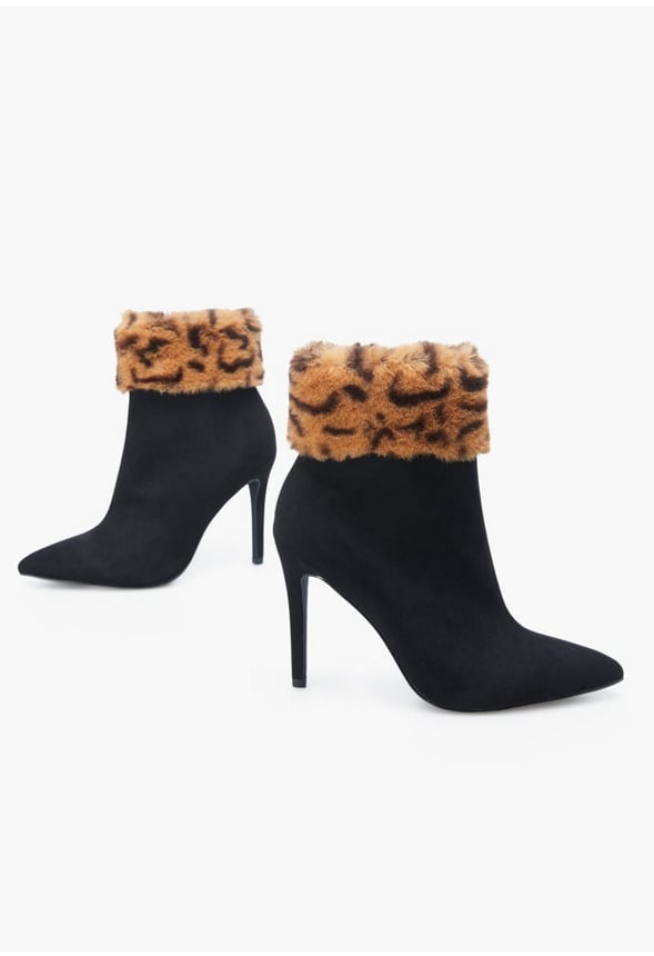LILAH HEELED BOOTIE Black Caviar / Leopard
