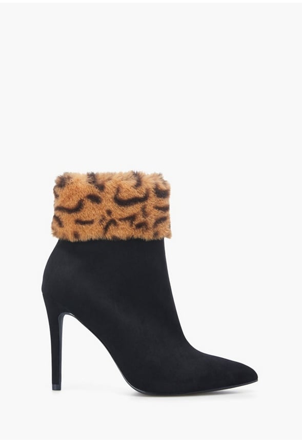 LILAH HEELED BOOTIE Black Caviar / Leopard