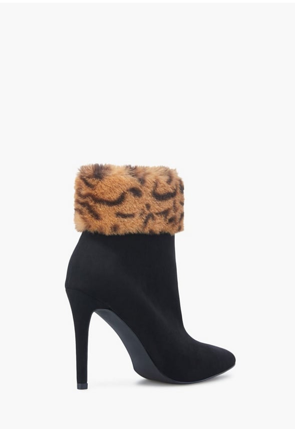 LILAH HEELED BOOTIE Black Caviar / Leopard
