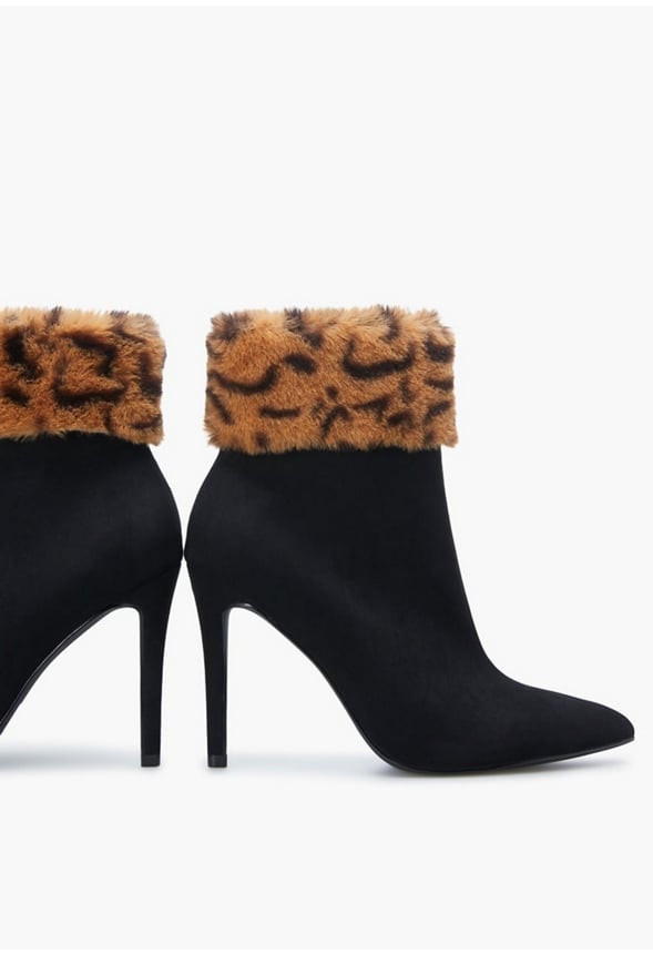 LILAH HEELED BOOTIE Black Caviar / Leopard