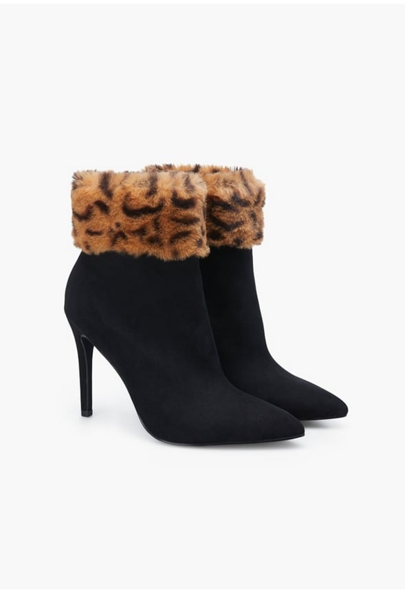 LILAH HEELED BOOTIE Black Caviar / Leopard