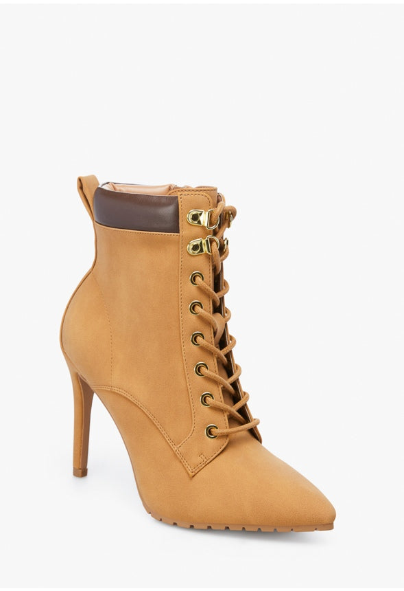 TEAGAN HEELED BOOTIE Tan/Chicory Coffee