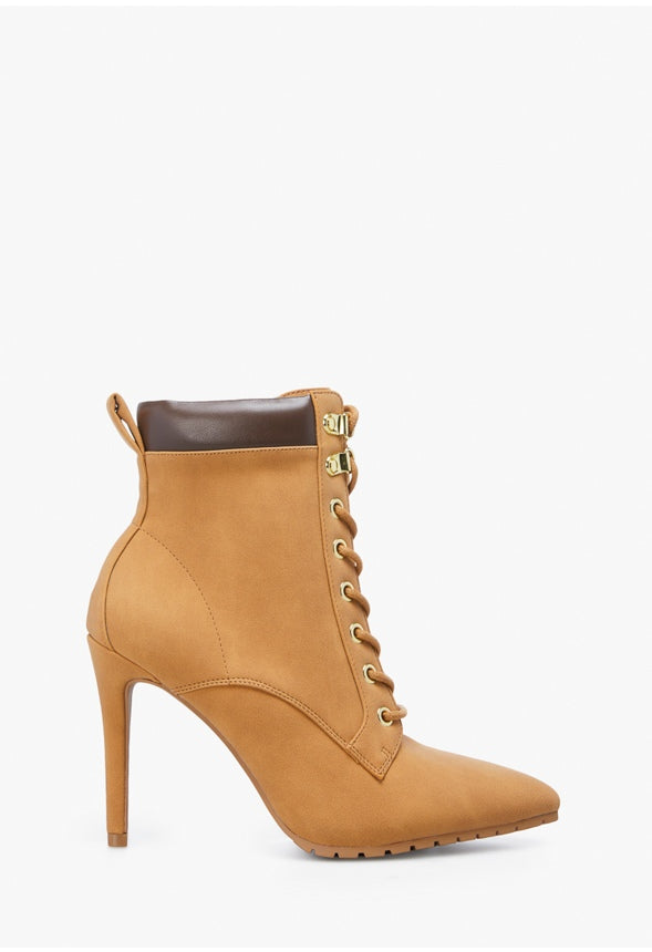 TEAGAN HEELED BOOTIE Tan/Chicory Coffee