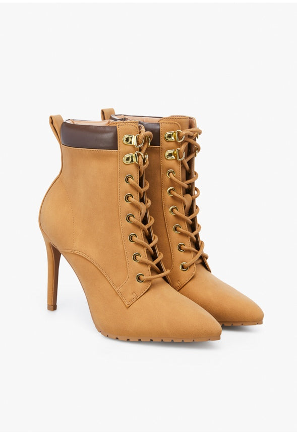 TEAGAN HEELED BOOTIE Tan/Chicory Coffee